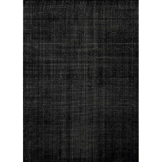 Ahgly Company Machine Washable Indoor Rectangle Industrial Modern Night Black Area Rugs, 2' x 4'