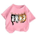 thumbnail image 2 of WhouRiu Big Girls Tshirt Cartoon Cat Prints Short Sleeve Loose Tee Shirt Kids Comfy Breathable T Shirts Pink,Sized 8-10, 2 of 4