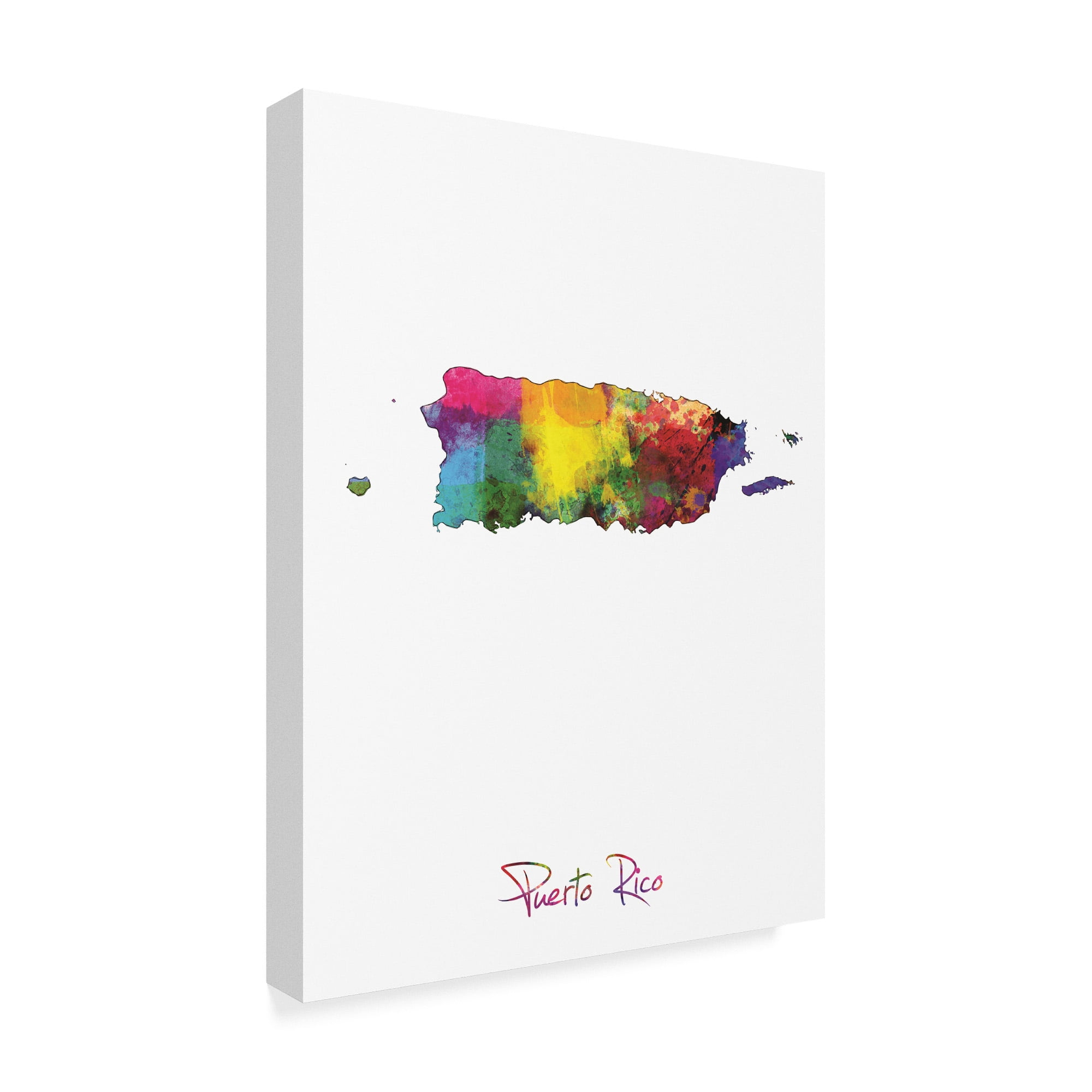 Trademark Fine Art 'Puerto Rico Watercolor Map II' Canvas Art by Michael Tompsett