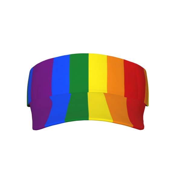 Gay Pride Flag Rainbow Sports Sun Visor Hats Adjustable Sun Visor Caps For Women And Men