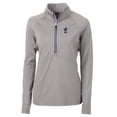 thumbnail image 2 of Women's Cutter & Buck Gray Kansas Jayhawks Adapt Eco Knit Stretch Recycled Half-Zip Pullover Top, 2 of 3