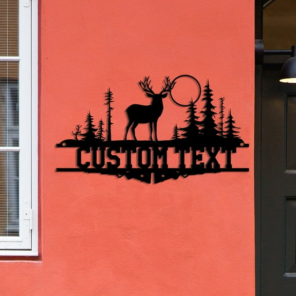 Custom Deer Sign,Deer Antler Decor,Deer Hunter Gift,Deer Camp Sign,Christmas Gift For Him,Deer Name Metal Sign,Birthday Gift