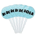 thumbnail image 1 of Rosa Cupcake Picks Toppers - Set of 6 - Blue Speckles, 1 of 1
