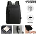 thumbnail image 3 of Mochila para computadora portátil Mochilas de negocios con puerto de carga USB, negra, 3 of 6