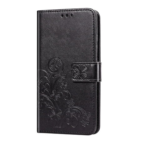 Dido Phone Case Wallet Leather Phone Cover Flip Mobile Holder Replacement for Xiaomi Mi A2 Lite, Black