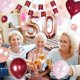 thumbnail image 3 of Birthday Decorations for Women, Burgundy Rose Gold Party Decorations with Heart Foil Balloons Happy Birthday Balloons Banner Cake Topper Wedding Anniv, 3 of 4