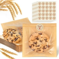 160 Pack Bakery Bags with Window, 7.5 x 7.1 Inches, Paper Sandwich Bags, Donut Bags To Go, Bakery Paper Bags for Treat, Snack, Cookie Waffle Cake Packaging