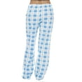 thumbnail image 3 of Just Love Women's Plaid Pajama Pants in 100% Cotton Jersey - Comfortable Sleepwear for Women (Blue - Plaid, Large), 3 of 3