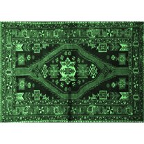 Ahgly Company Indoor Rectangle Persian Emerald Green Traditional Area Rugs, 5' x 7'