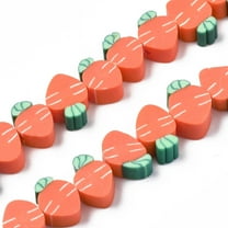 1Strand Handmade Polymer Clay Bead Strands Carrot Coral 9~11x6~8.5x4~4.5mm Hole: 1.5mm about 40pcs/strand 11.42 inch(29cm)