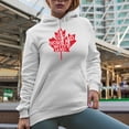 thumbnail image 2 of Distressed Oh Canada Our Home and Native Land - Maple Leaf Art Merch Gift, White Hooded Sweatshirt or Hoodie, Large, 2 of 5