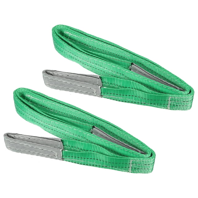 Uxcell 2" x 6 FT Lift Strap 2 Ply 4409lbs Capacity Webbing Lifting Moving Straps for Rigging Hoisting, 2 Pack Green