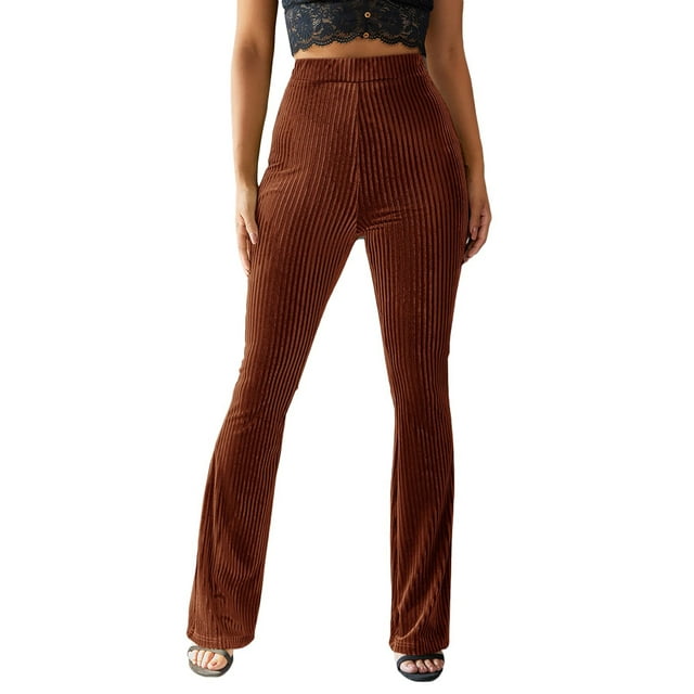Mialoley Women's Bootcut Yoga Pants Tummy Control Workout Bootleg Velvet Lounge Active Trouser Sweatpants