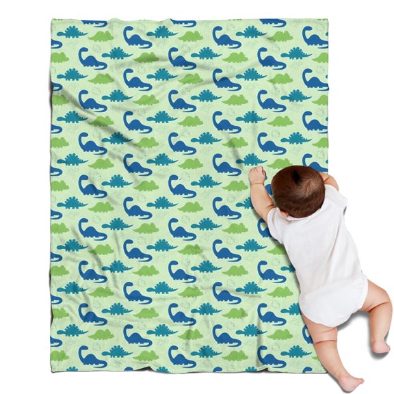 Colorful Dinosaurs Leaves Pattern Blanket,Comfortable Soft Lamb Wool Throw Blanket,All Season,Warm Lightweight Blankets for Sofa Bed Couch Living Room Chair,30"x40"