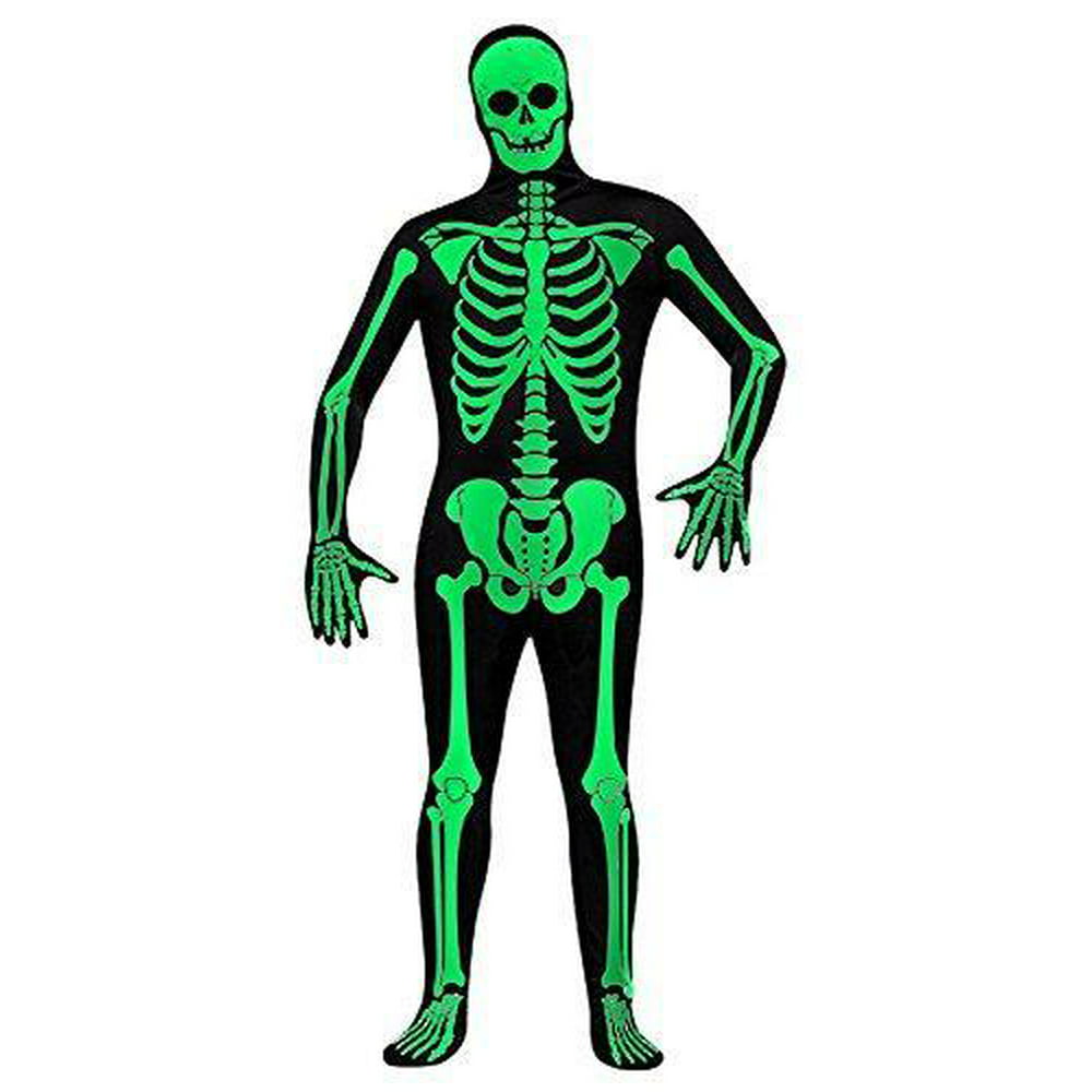 Green Man Factory Adult Green Glow Skeleton Body Suit - Large - Walmart ...
