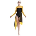 thumbnail image 2 of vastwit Maillot de Ballet en Maille Patchwork Découpé pour Femmes Robe de Danse Fluide Jaune G, 2 of 6