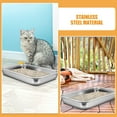 thumbnail image 4 of LOLIPPYY 2-Pack Small Cat Litter Trays Stainless Steel Metal Pan for Cats and Small Animals Toilet, 4 of 7