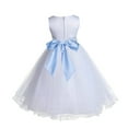 thumbnail image 2 of Ekidsbridal Girl Baptism Flower Girl Dress - White Tulle Rattail Edge 829S-A (Size: S-12), 2 of 3