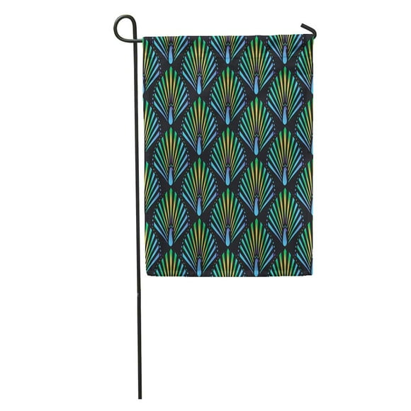 JSDART Pattern Abstract Colorful Peacock Bo Ho Winter Geometric Feather Gatsby Garden Flag Decorative Flag House Banner 12x18 inch
