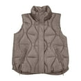 thumbnail image 4 of Gaexia Vest for Women Dressy,Plus Size Quilted Vest for Women Loose Fit Sleeveless Padded Gilet Warm Solid Outerwear Casual Hooded Zip Front Design, 4 of 4
