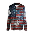 thumbnail image 6 of Leey-World 4th Of July Button Down Shirts for Women 250 Years 1776-2026 250th Birthday Eagle Liberty Bell T-Shirt(Dark Blue,S), 6 of 6