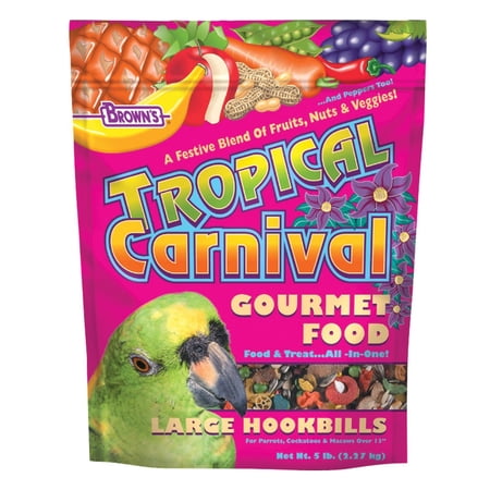 Brown's Tropical Carnival Large Hookbill Bird Food with ZOO-Vital Biscuits 5 lbs.