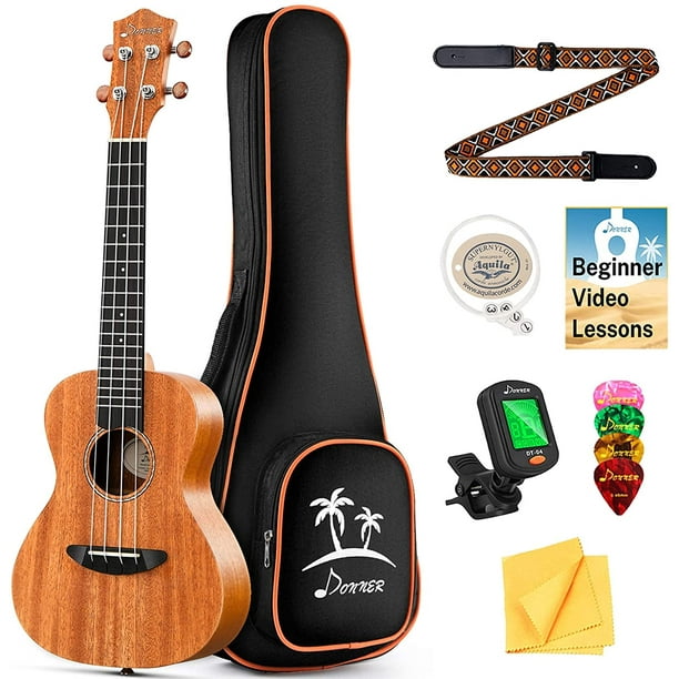 Donner Tenor Ukulele Mahogany Professional 26 Inch Ukelele Starter Bundle Kit With Free Lesson Gig Bag Strap Nylon String Tuner Picks Cloth Dut 1 Ukalalee Set Com Donner Tenor Ukulele Mahogany, Car Seat Headrest Pillow Ukulele