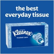 Kleenex Trusted Care Everyday Facial Tissues, 6 Flat Boxes, 144 White Tissues per Box, 2-Ply (864 Total)