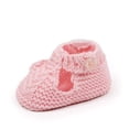 thumbnail image 7 of OOOUM Baby Booties Newborn Cozy Knit First Walkers T-Strap Button Cut-Out Soft Sole Infant Shoes,CN:One Size, 7 of 7
