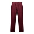 thumbnail image 6 of Bovxnpu Mens Cotton Linen Pants Beach Work Loungewear Trousers Men Linen Beach Pants Solid Loose Straight Leg Drawstring Outdoor Pants, 6 of 8