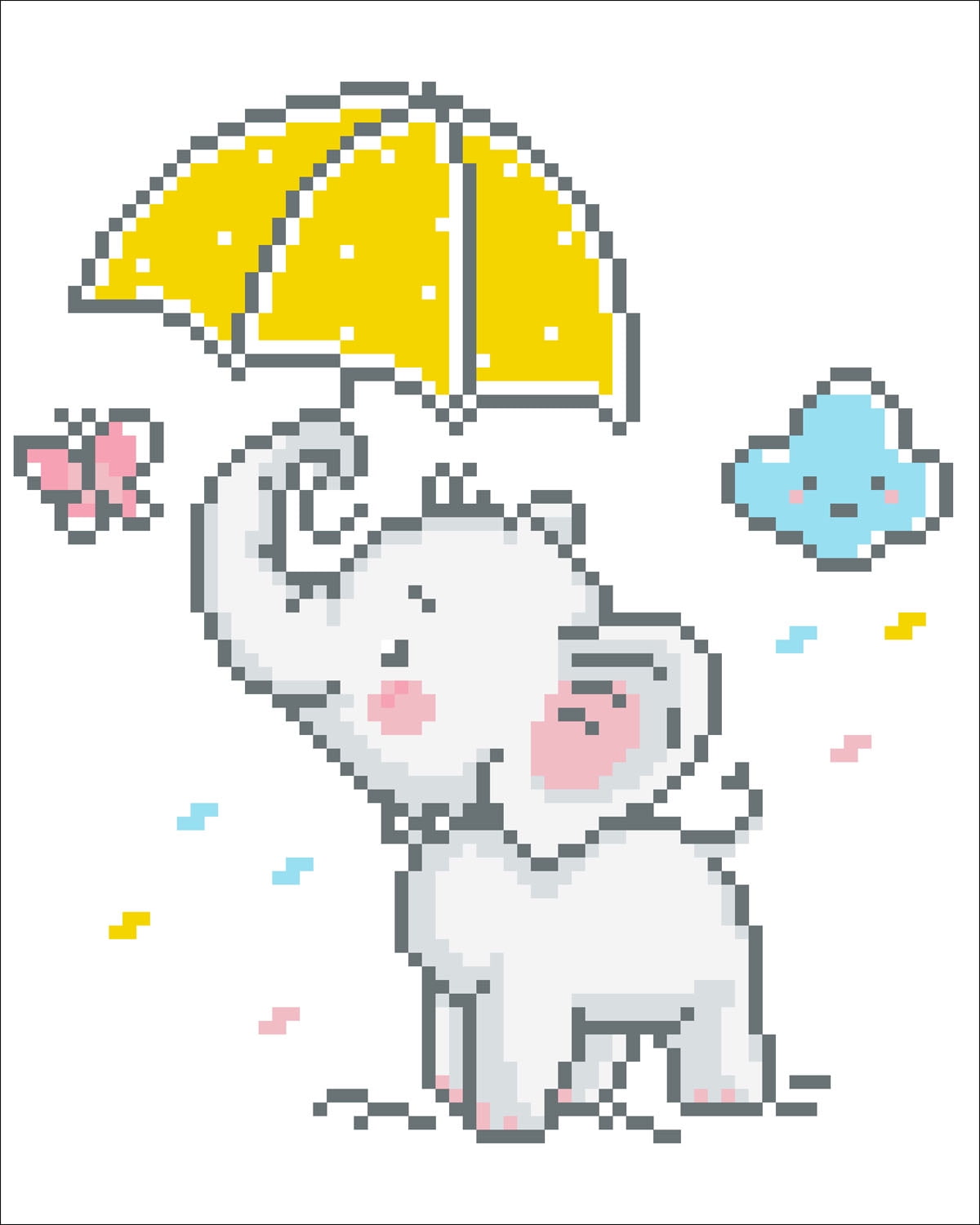 Diamond Dotz Baby Brollie elephant Diamond Painting Kits for Adults - Diamond Art Kits a Relaxing Creative Craft Kit with Dotz Gems 9.8"x7.9"