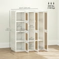 thumbnail image 2 of CoSoTower Portable Wardrobe, Foldable Plastic Closet with 8 Compartments, 2 Hanging Rods and Magnetic Clear Doors, Brown, 2 of 7