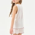 thumbnail image 4 of FYDUU Girls Pajamas Stylish Sleeveless Tank Tops and Shorts Summer Sleepwear Outfit for Kids Nightwear 2 Piece Pajama Sets 7-8 Years, 4 of 6