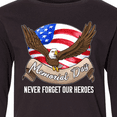 thumbnail image 4 of Inktastic Memorial Day- Never Forget Our Heroes- Bald Eagle Long Sleeve Youth T-Shirt, 4 of 5