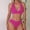 Pink, variant on YHAJDS Bathing suit For Women Wave Print Back Bikini 2 Piece Set