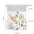 thumbnail image 6 of Zrodlmo No Hook Fabric Shower Curtain with Snap-in Liner, Modern Floral White Bathroom Curtain, 72" x 74", Yellow, 6 of 10