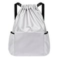 thumbnail image 4 of Mochila con cordón de almacenamiento ligero para mujeres y hombres, mochila informal para el trabajo y senderismo Gris, 4 of 8