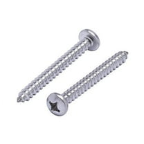 #12 X 2 Stainless Pan Head Phillips Wood Screw, (25pc), 18-8 (304) Stainless Steel Screws by Bolt Dropper
