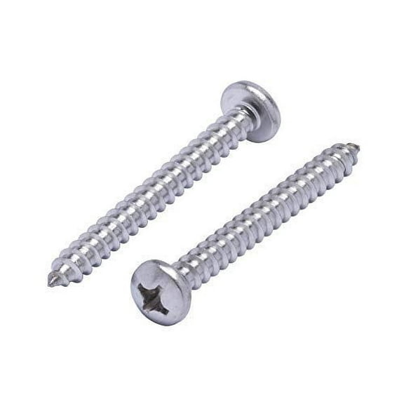 #12 X 2 Stainless Pan Head Phillips Wood Screw, (25pc), 18-8 (304) Stainless Steel Screws by Bolt Dropper