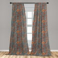 thumbnail image 5 of Ambesonne Nature Curtains, Doodle Birds Flowers, Pair of 28"x95", Multicolor, 5 of 5