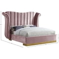 thumbnail image 5 of Meridian Furniture Flora Solid Wood and Velvet King Bed in Pink, 5 of 5