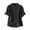 Black, variant on WREESH Women's Cotton Linen Button Up Shirt Collared Lightweight Summer Casual Short Sleeve Top
