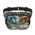 thumbnail image 1 of Balery Red Blue Dragon Battle Epic Mochila Cinturón para Mujeres y Hombres, Bolsa de Cintura Impermeable de Doble Capa con Correa, 1 of 9