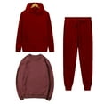 thumbnail image 2 of Timegard Ensemble de Survêtement 3 Pcs pour Femmes, Haut à Manches Longues à Col Ras du Cou et Chandails à Capuchon, Chandail à Enfiler et Joggers, Tenues d'Automne Confortables, 2 of 5