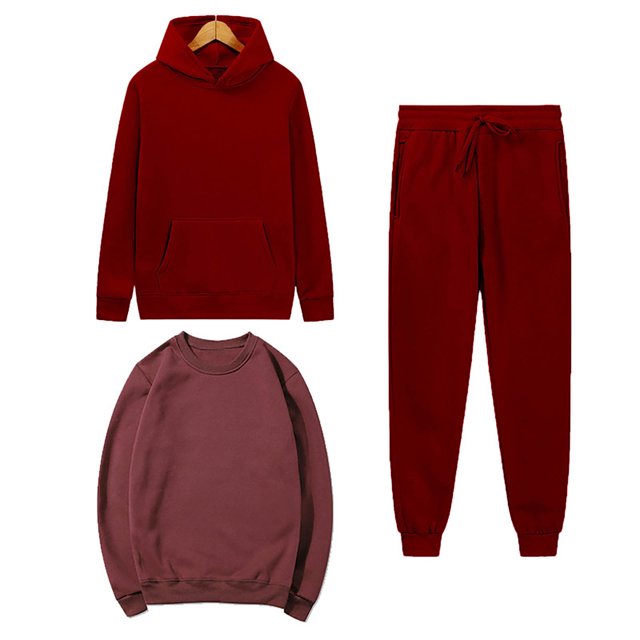 Ma Récente Commande Placée par Moi Ensembles Décontractés pour Femmes 3 Pcs ZVAVZ Ensemble de Survêtement d'Automne pour Femmes à Capuche Couleur Unie Col Rond Chandail à Capuche Pantalon de Survêtement à Cordon Ensemble de Sport 3 Pcs