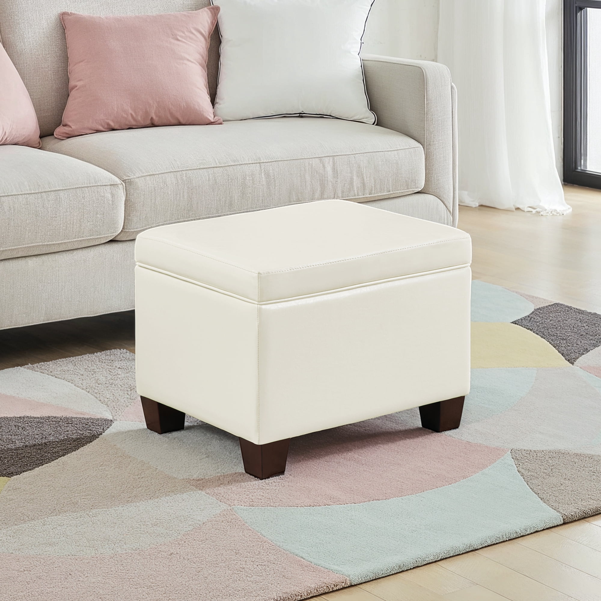 Convenience Concepts Madison Storage Ottoman, Ivory