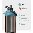 thumbnail image 2 of 128 oz Gallon Water Bottle Insulated with Paracord Handle & 3 Lids, Water Jug Large Metal Stainless Steel Leakproof Falsk Cold 48H Hot 24H for Outdoor, 2 of 3