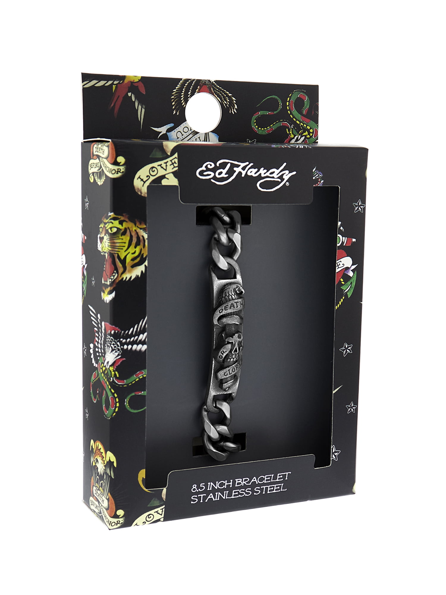 Ed Hardy - Brandclub - Men's Stainless Steel Antique Silver-Tone