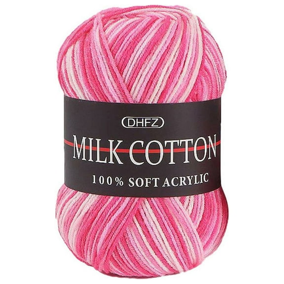 Pedty Soft Classic Multi Ombre Yarn By Loops & Threads - Yarn for Knitting Crochet Yarn 1Pc Chunky Colorful Hand Knitting Milk Cotton Knitting Crochet Blended Cotton A