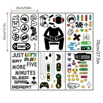CCOCC 6 Pcs Game Room Decor,25*35cm Game Theme Gamer Room Decor for Boys,Removable Sticker Easy Installation Game Room Accessories and Decor